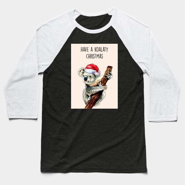 KOALATY CHRISTMAS Baseball T-Shirt by Poppy and Mabel